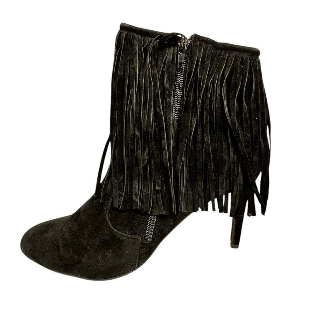 Chase & Chloe Carina-1Fringed Ankle Boot in Black Size 11 - Picture 9 of 15